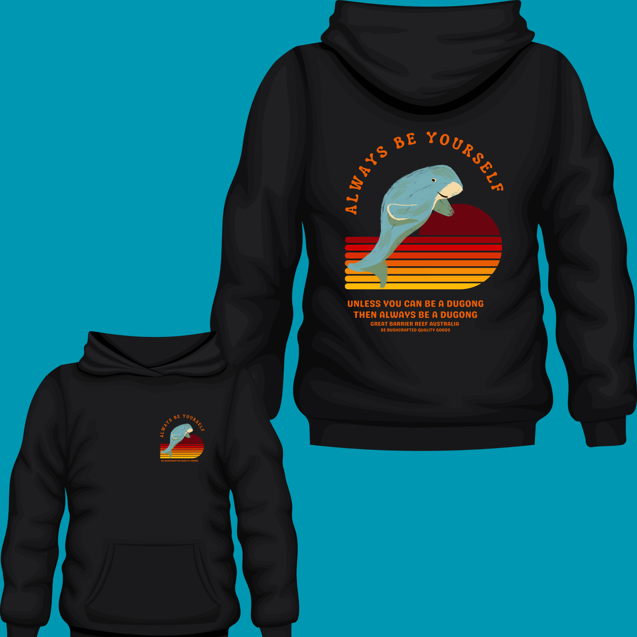 Be A Dugong Organic Unisex Hoodie | Eco-Friendly