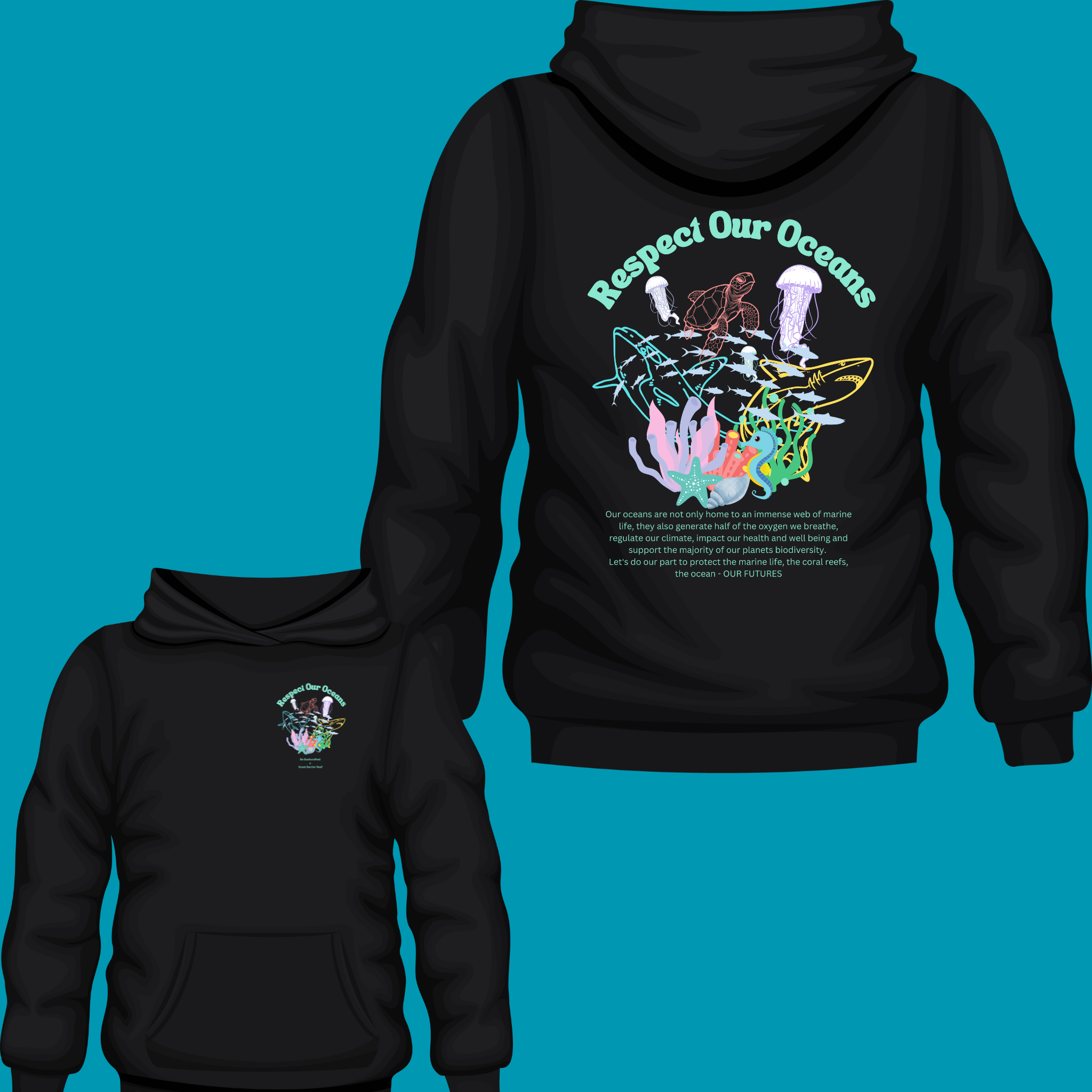 Respect Our Oceans Organic Unisex Hoodie | Eco-Friendly